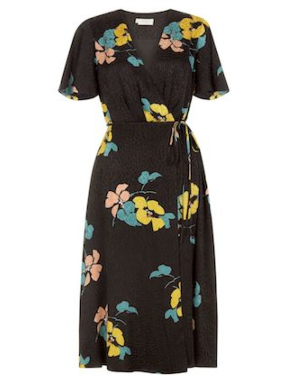NWOT Hobbs UK floral leopard jacquard Peggy wrap dress